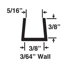 3/8in | Clear RPVC U Channel Moulding