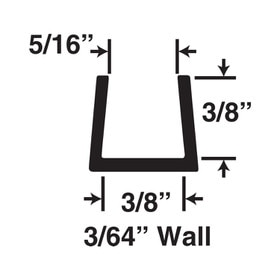 3/8in | Clear RPVC U Channel Moulding