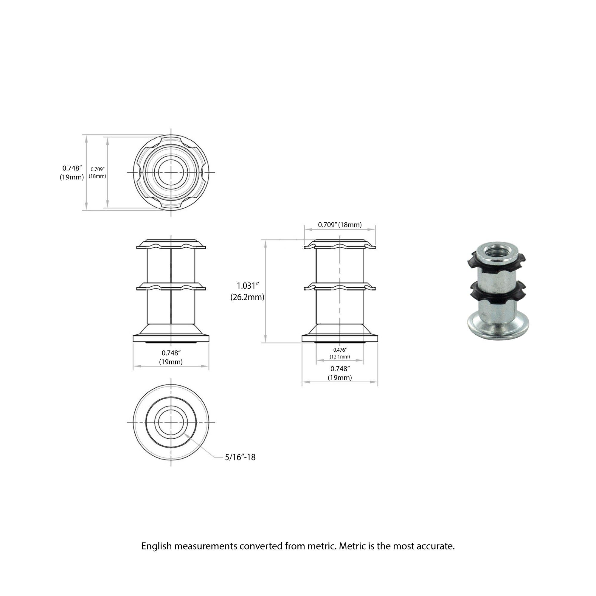 3/4 Zoll Metall Runde Doppelstern Rolleneinsatz mit 2 Zoll Rollen ohne - Bild 17 von 21