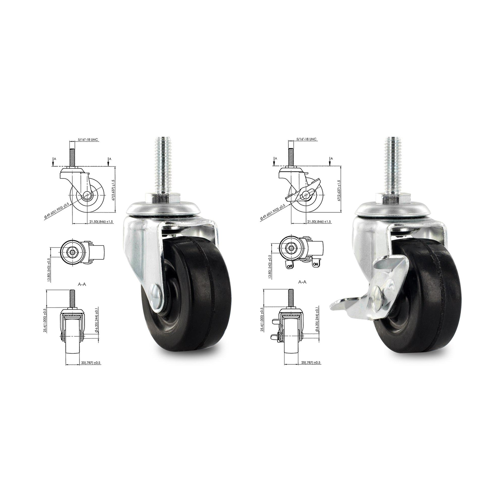 3/4 Zoll Metall Runde Doppelstern Rolleneinsatz mit 2 Zoll Rollen ohne - Bild 2 von 21