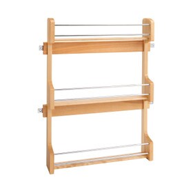 Rev-A-Shelf | 21in | Cabinet Door Mount Wood | 3-Shelf Spice Rack