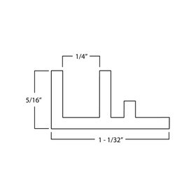 Brown Tambour Track Curve for 1/4" - 5/16" Thick Doors 4' Length