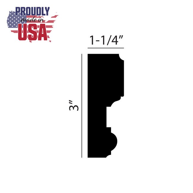 Window Casing Moulding 3in H x 11/4in Proj ZZ51182