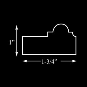 1-3/4in H x 1in Proj | Unfinished Polymer Resin Panel Moulding | 10ft Long | Style 51-251F