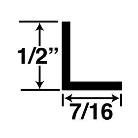 1/2in x 7/16in x 3/64in (.040in) Thick | Clear Butyrate Uneven Leg | 90° Angle Moulding
