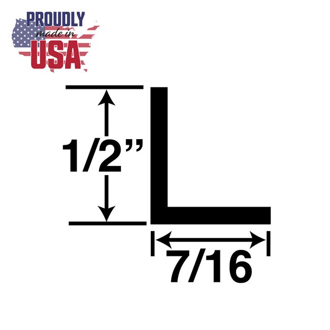 1/2in x 7/16in x 3/64in (.040in) Thick | Clear Butyrate Uneven Leg | 90° Angle Moulding