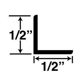 1/2in x 1/2in x 3/64in (.040in) Thick | Clear Butyrate Even Leg | 90° Angle Moulding