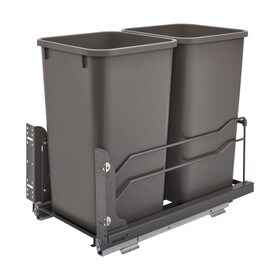 Rev-A-Shelf | Double 27 Qrt | Orion Gray | Bottom Mount Pull-Out Wast Container