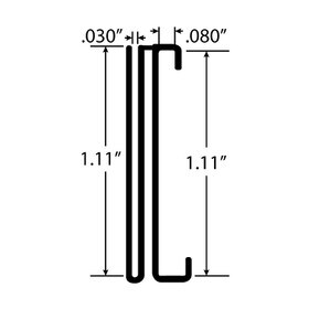 1-1/4in | Clear Dual Durometer | Ticket Moulding | with Clip | 4ft Long
