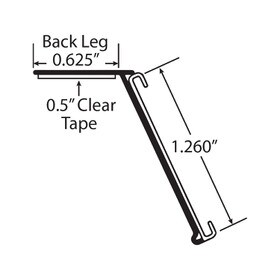 1-1/4in x 1.260in H | Clear PVC | Gondola Ticket Moulding with Adhesive | 4ft Long