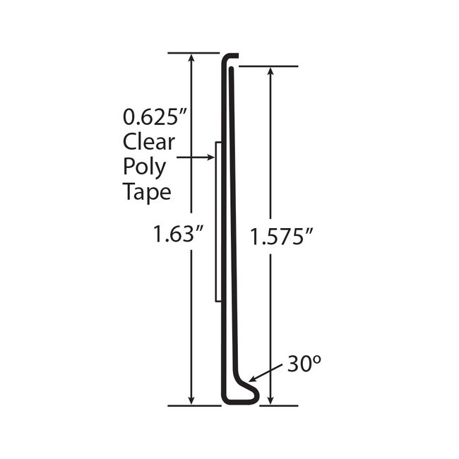 1-1/2in | Clear Front PVC Anti-Tampering | Ticket Moulding | with Adhesive Moulding