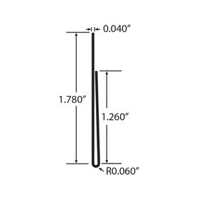1-1/4in | Clear PVC | Ticket and Inventory Tag Moulding | 8ft Long | 55-5958 Series