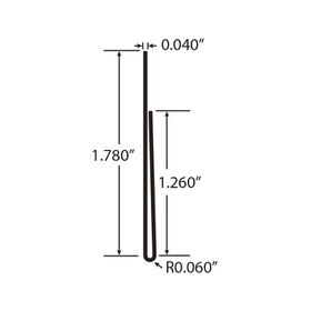 1-1/4in | Clear PVC | Ticket and Inventory Tag Moulding | 8ft Long | 55-5958 Series