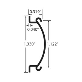 1-1/4in x 1.330in H | Clear Styrolux | Gondola Ticket Moulding | 8ft Long