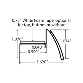 1-1/4in x 1.078in H | Clear Styrolux | Gondola Ticket Moulding | 8ft Long | 55-5957 Series