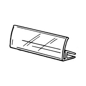 7/8in H | Clear Butyrate | Ticket Moulding | Fits 7/32in - 1/4in Glass Shelf | 2-7/8in Long