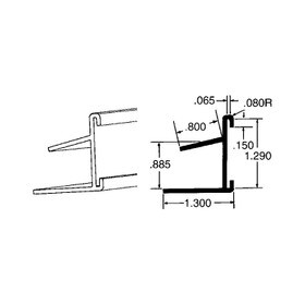 1-1/4in | Clear Rigid PVC | Ticket Moulding | Fits 3/4in - 7/8in Shelf Moulding