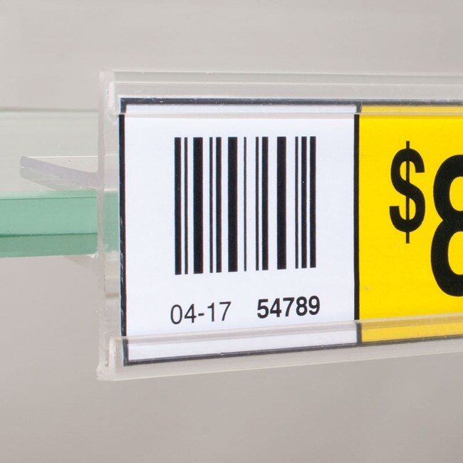 1-1/4in | Clear Rigid PVC | Ticket Moulding | Fits 3/16in - 5/16in Glass Shelf Moulding