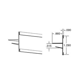 1-1/4in | Clear Rigid PVC | Ticket Moulding | Fits 3/16in - 5/16in Glass Shelf Moulding