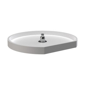 Rev-A-Shelf 20" White Polymer D-Shape Lazy Susan Single Shelf with Bottom Mount Hardware