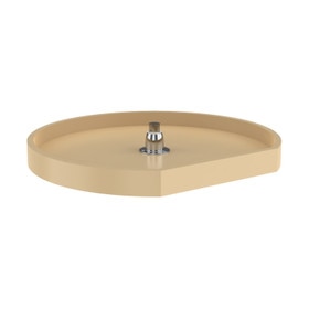 Rev-A-Shelf 20" Almond Polymer D-Shape Lazy Susan Single Shelf with Bottom Mount Hardware