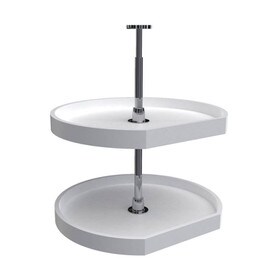 Rev-A-Shelf | 22in | White | Polymer D-Shape Lazy Susans | 2-Shelf