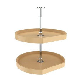 Rev-A-Shelf | 22in | Almond | Polymer D-Shape Lazy Susans | 2-Shelf