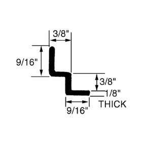 Clear 9/16"X3/8"X3/8"X1/2" "W" Bar 1/8" Thick 25% Dr (4 Ft)
