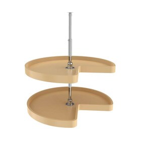 Rev-A-Shelf | 28in | Almond | Polymer Kidney Lazy Susans | 2-Shelf