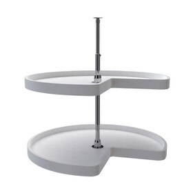 Rev-A-Shelf | 32in | White | Polymer Kidney Lazy Susans | 2-Shelf