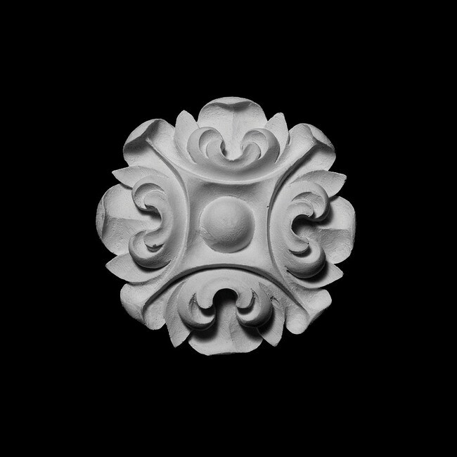 11" Diameter Unfinished Polymer Resin Rosette Applique