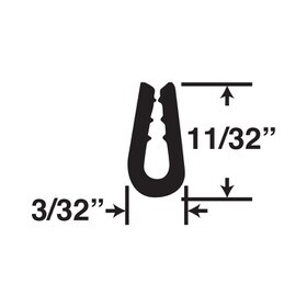 1/16in | Clear Butyrate U Channel Moulding | 708-CL Series