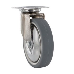 4in Dia | Gray Swivel Super Series Institutional Caster | Square Top Plate 2-3/8in x 2-3/8in