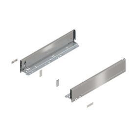 3-9/16" High Stainless Steel Finish Drawer Profile with Tip-On Blumotion 18" Length