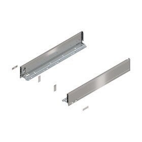 3-9/16" High Stainless Steel Finish Drawer Profile with Tip-On Blumotion 22" Length