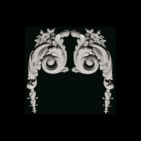 4-1/2" Wide x 10" High Unfinished Polymer Resin Swag Applique