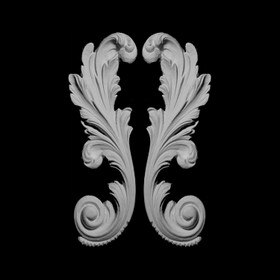 2" Wide x 6" High Unfinished Polymer Resin Swag Applique