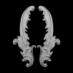 6" Wide x 16-1/2" High Unfinished Polymer Resin Swag Applique