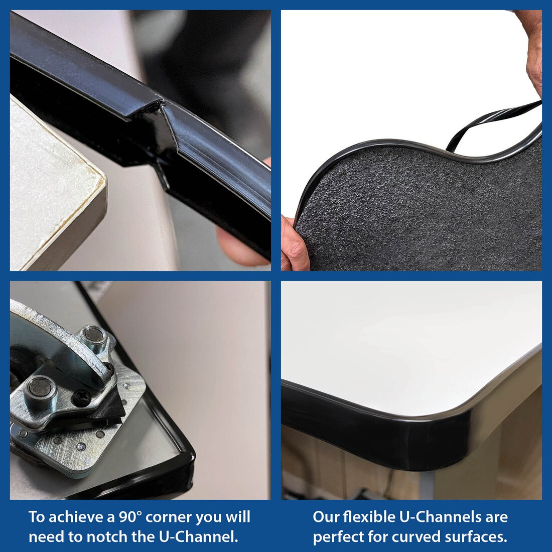 5/8in | Black Flexible PVC | Flexible U Channel Moulding | 100ft Coil