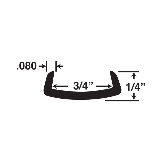 3/4in | Black Flexible PVC | Flexible U Channel Moulding | 50ft Coil