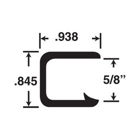 5/8in | Black Embossed PVC with Segmented Metal Core | Flexible U Channel Moulding | 100ft Coil