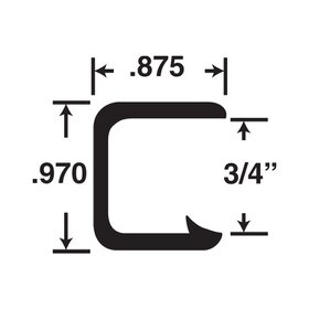 3/4in | Black Embossed PVC with Segmented Metal Core | Flexible U Channel Moulding | 100ft Coil