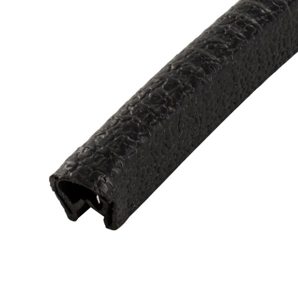 1/32in-1/8in | Black Embossed PVC with Segmented Aluminum Core | Flexible U Channel Moulding | 400ft Coil