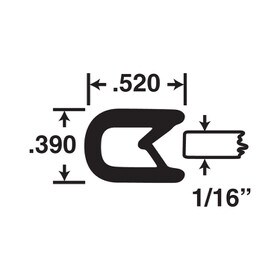 1/32in-1/8in | Black Embossed PVC with Segmented Aluminum Core | Flexible U Channel Moulding | 400ft Coil