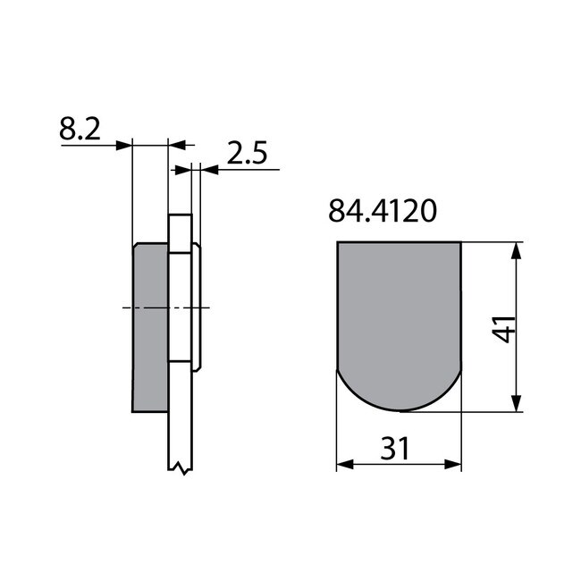 Chrome Finish D-Shape Cover Cap for Glass Door Hinge