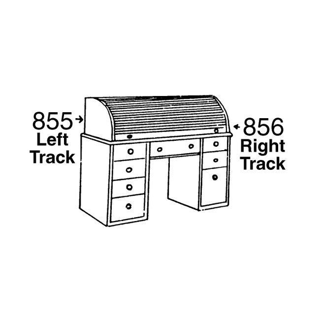 Dark Brown Roll Top Desk Track for 1/4" Thick Doors