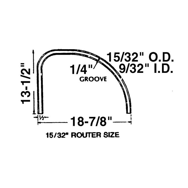Dark Brown Roll Top Desk Track for 1/4" Thick Doors