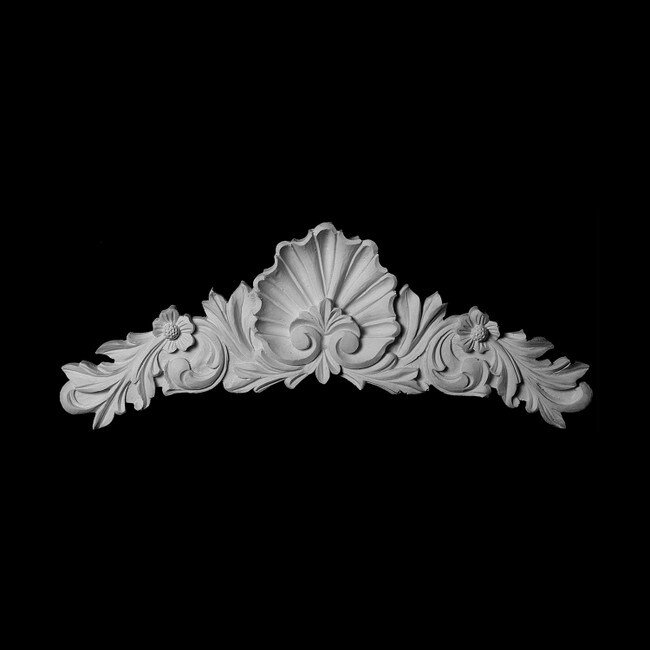 14" Wide x 4-1/4" High Unfinished Polymer Resin Cartouche Applique