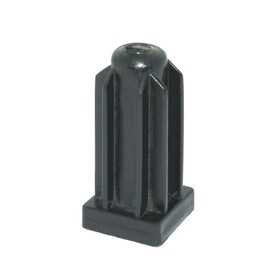 Square Plastic Plastic Caster | for 5/16in Grip Neck Stem | Fits 7/8in x 20 Gauge Tubing