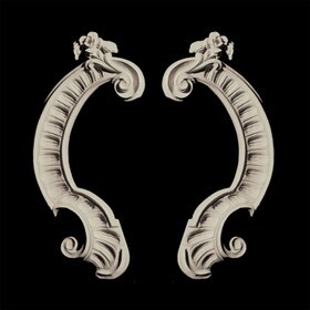 6-1/2" Wide x 14-1/2" High Unfinished Polymer Resin Scroll